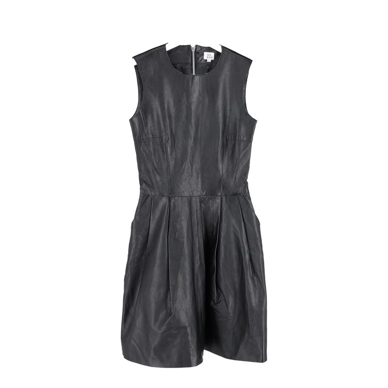 Iris & Ink Mini Dress In Black Leather